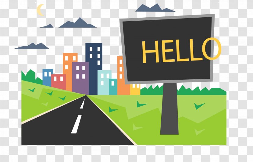 Out-of-home Advertising Billboard - Energy - City Entrance Welcome Board Transparent PNG