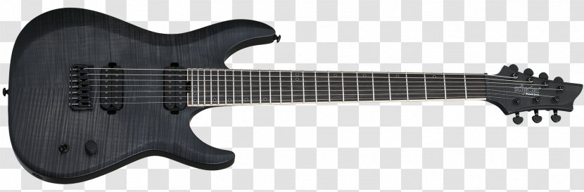 Seven-string Guitar Schecter Research Electric Pickup - String - Black Pearl Transparent PNG