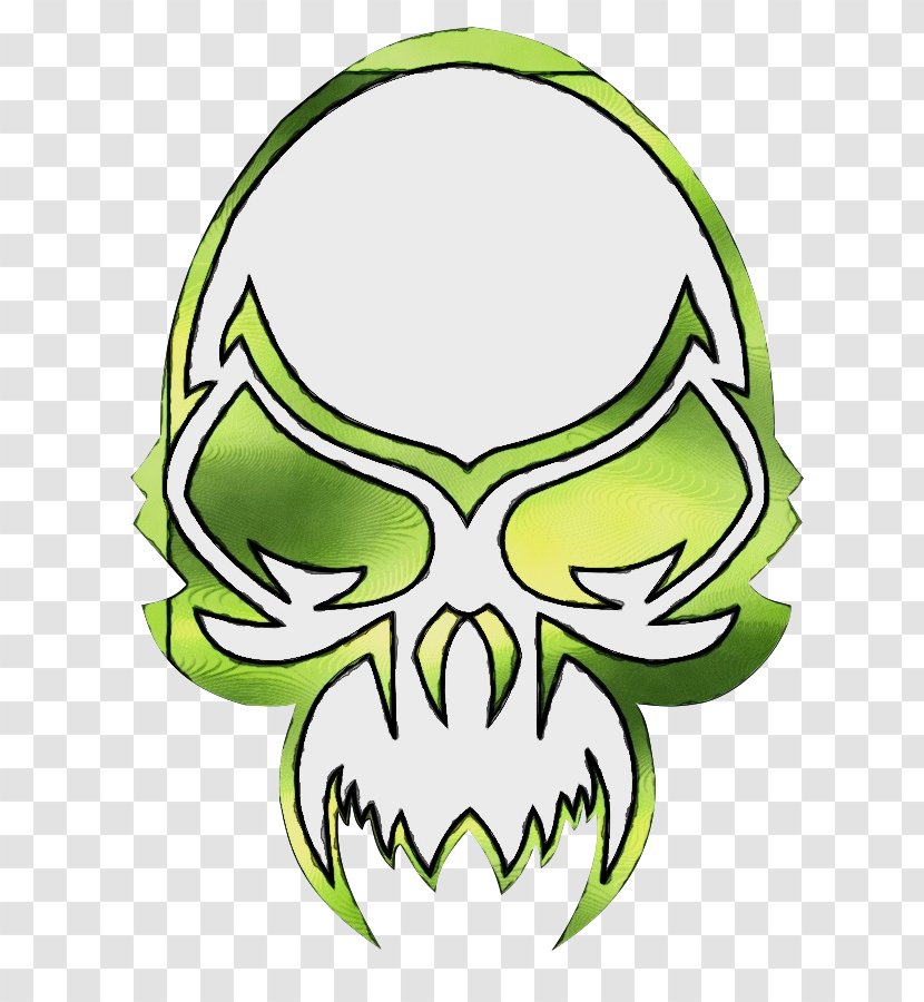 Skull Symbol - Green Transparent PNG