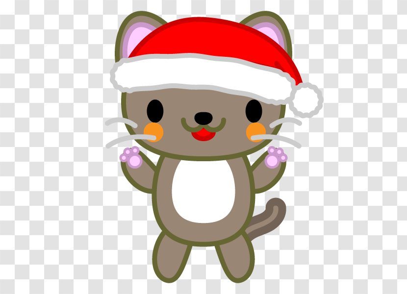 Santa Claus Cat Illustration Christmas Day Birthday - Card Transparent PNG