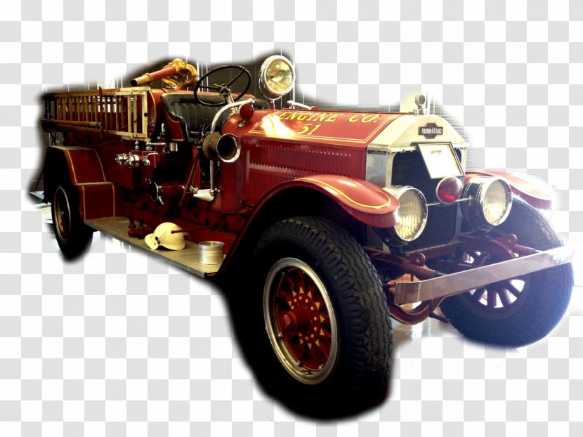 Antique Car Fire Engine Motor Vehicle Model - Vintage Transparent PNG
