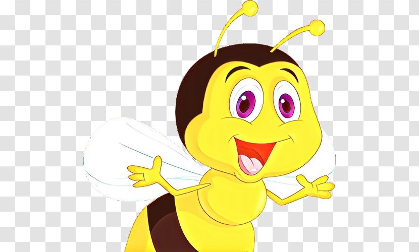Cartoon Yellow Honeybee Insect Bee - Pollinator Membranewinged Transparent PNG