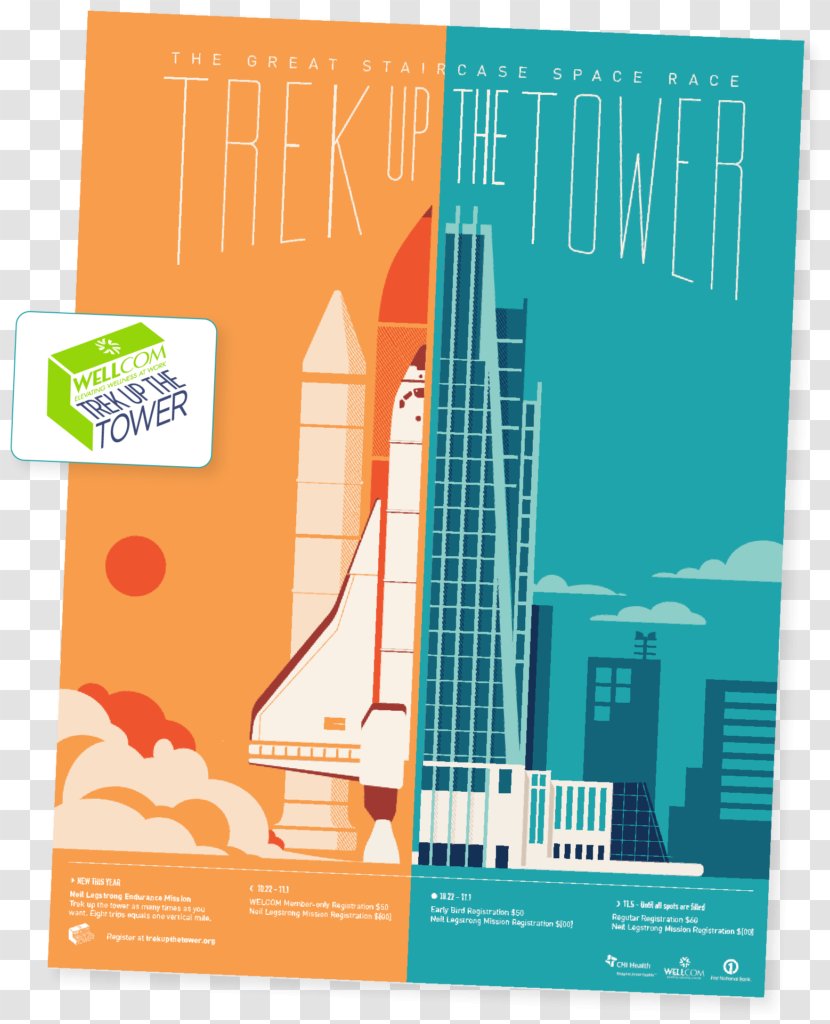Vertical Stair Climb | Trek Up The Tower Race Presented By WELLCOM First National Bank Building Stairs Graphic Design - Brand - Promotional Poster Transparent PNG