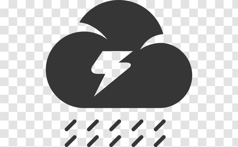 Cloud Thunderstorm Lightning Rain - Black And White Transparent PNG
