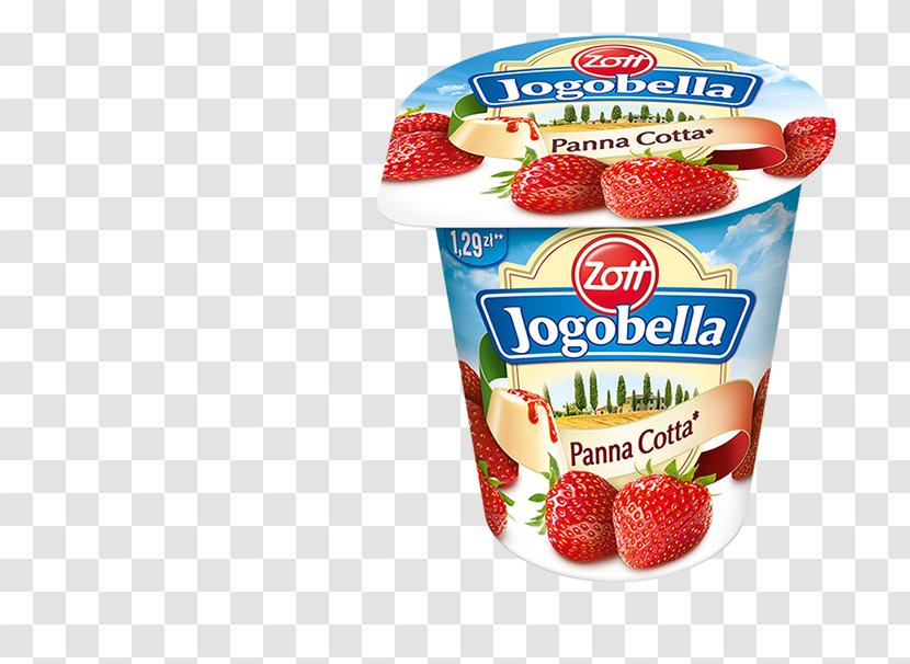 Cream Strawberry Panna Cotta Yoghurt Zott - Dessert Transparent PNG