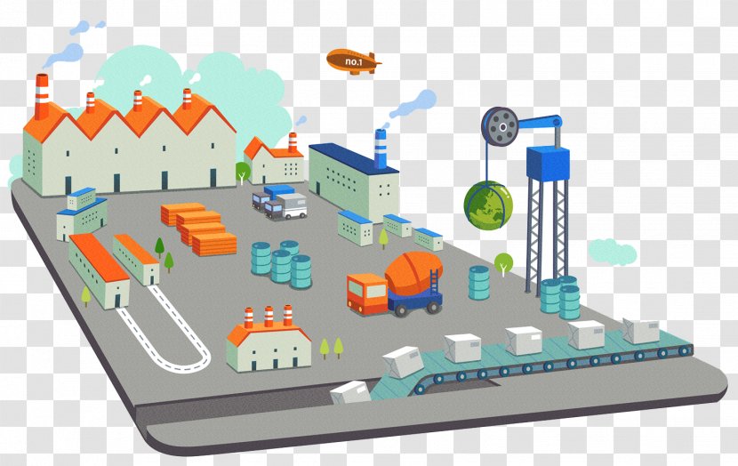 Download Cartoon - Mass Production - Small Town Transparent PNG