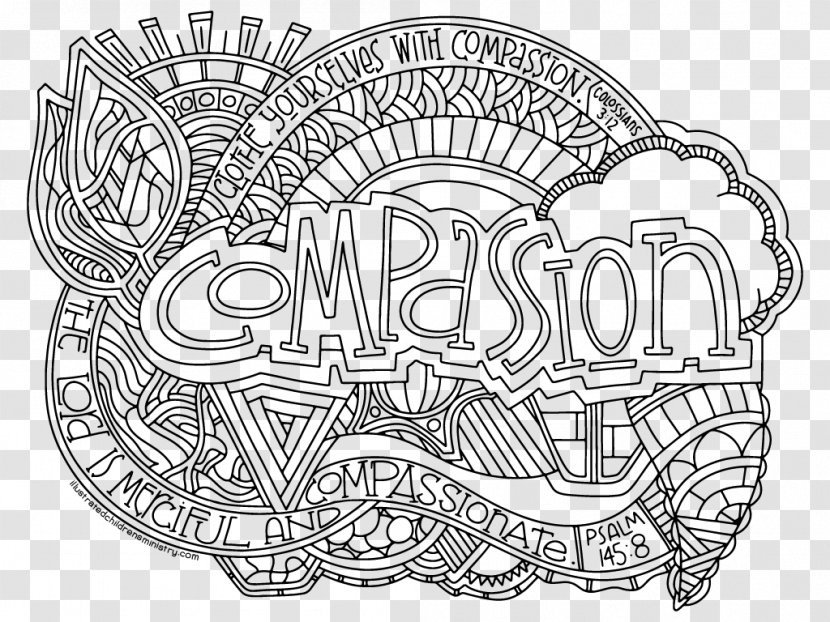 Coloring Book Compassion Drawing Child Doodle - Line Art - Posters Cosmetics Transparent PNG