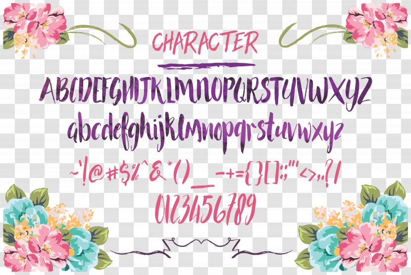 Floral Design Calligraphy Script Typeface Type Font - Flower - Graphicriver Poster Transparent PNG