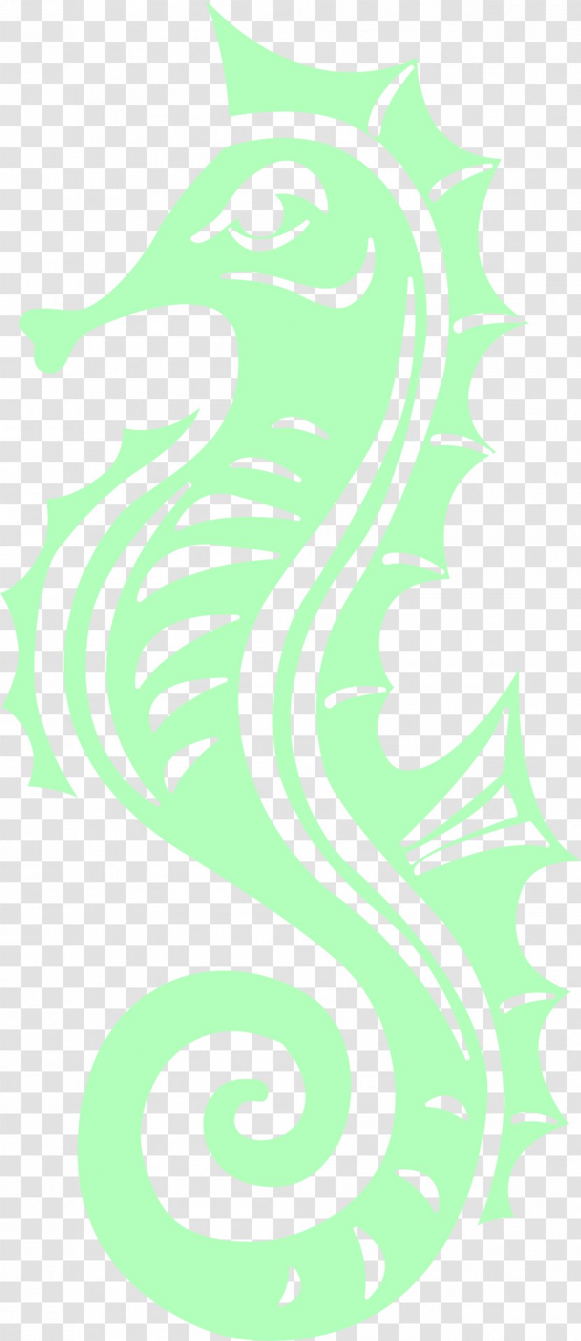 Seahorse Graphic Design Illustration - Fictional Character - Beautiful Green Transparent PNG