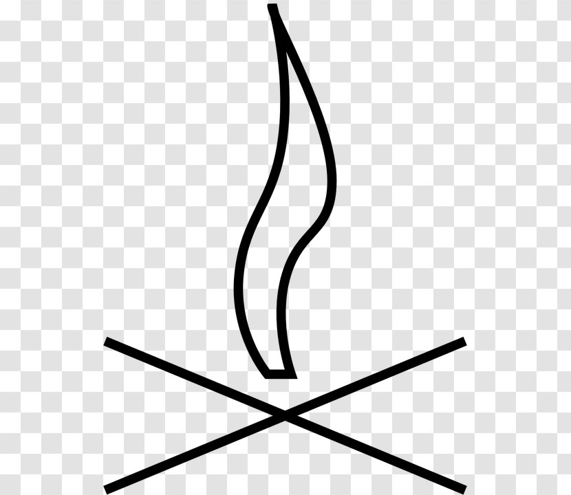 Drawing Campfire Line Art Bonfire - Monochrome Transparent PNG