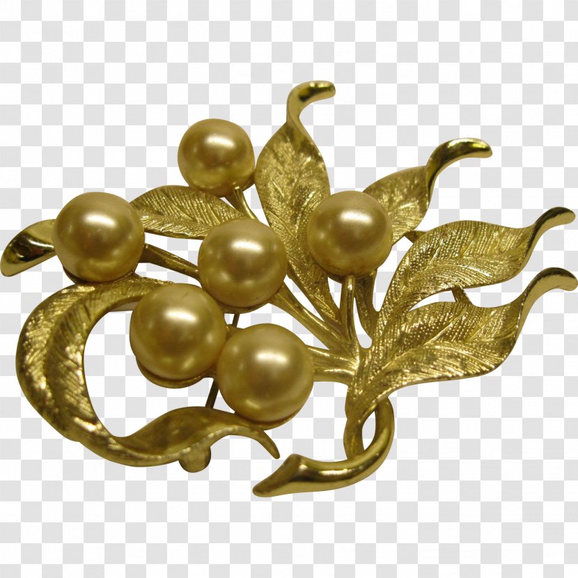 Brooch Imitation Pearl Pin Jewellery - Gold Transparent PNG