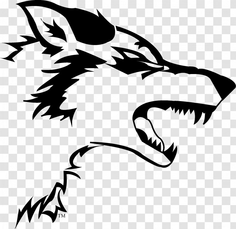 Gray Wolf Logo Decal Sticker - Black Transparent PNG