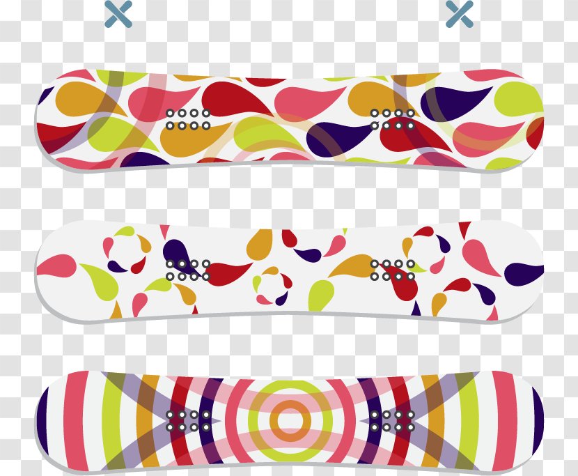Snowboarding Skiing Winter Sport - Colorful Snowboard Transparent PNG
