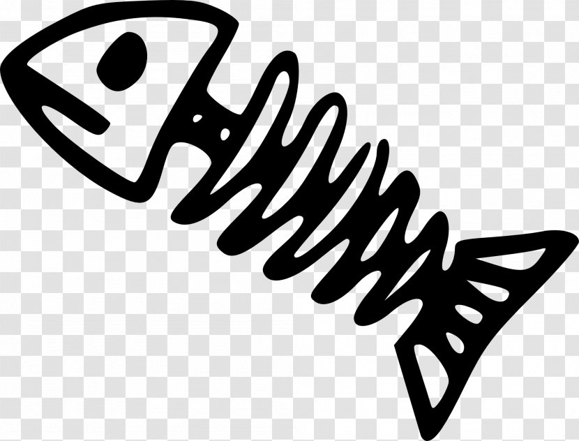 Cartoon Fish Bone Clip Art - Black And White Images Transparent PNG