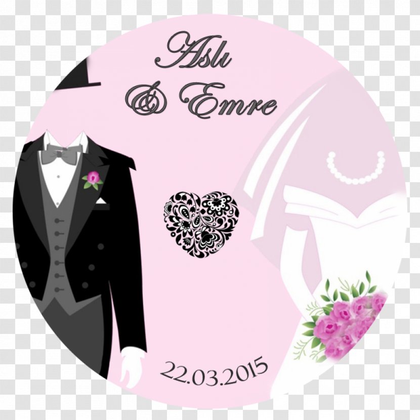 Floral Design Wedding Label Bridegroom - Magenta Transparent PNG