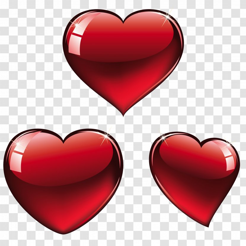 Red Hearts Clipart - Sticker - Valentine S Day Transparent PNG