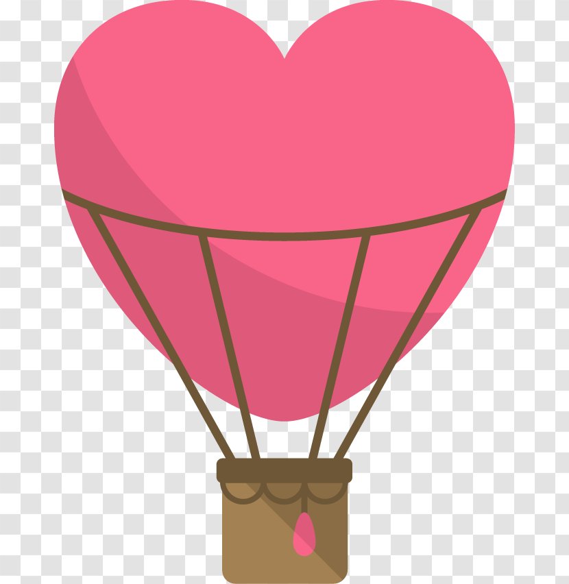 Hot Air Balloon Heart - Frame - Romantic Pink Transparent PNG