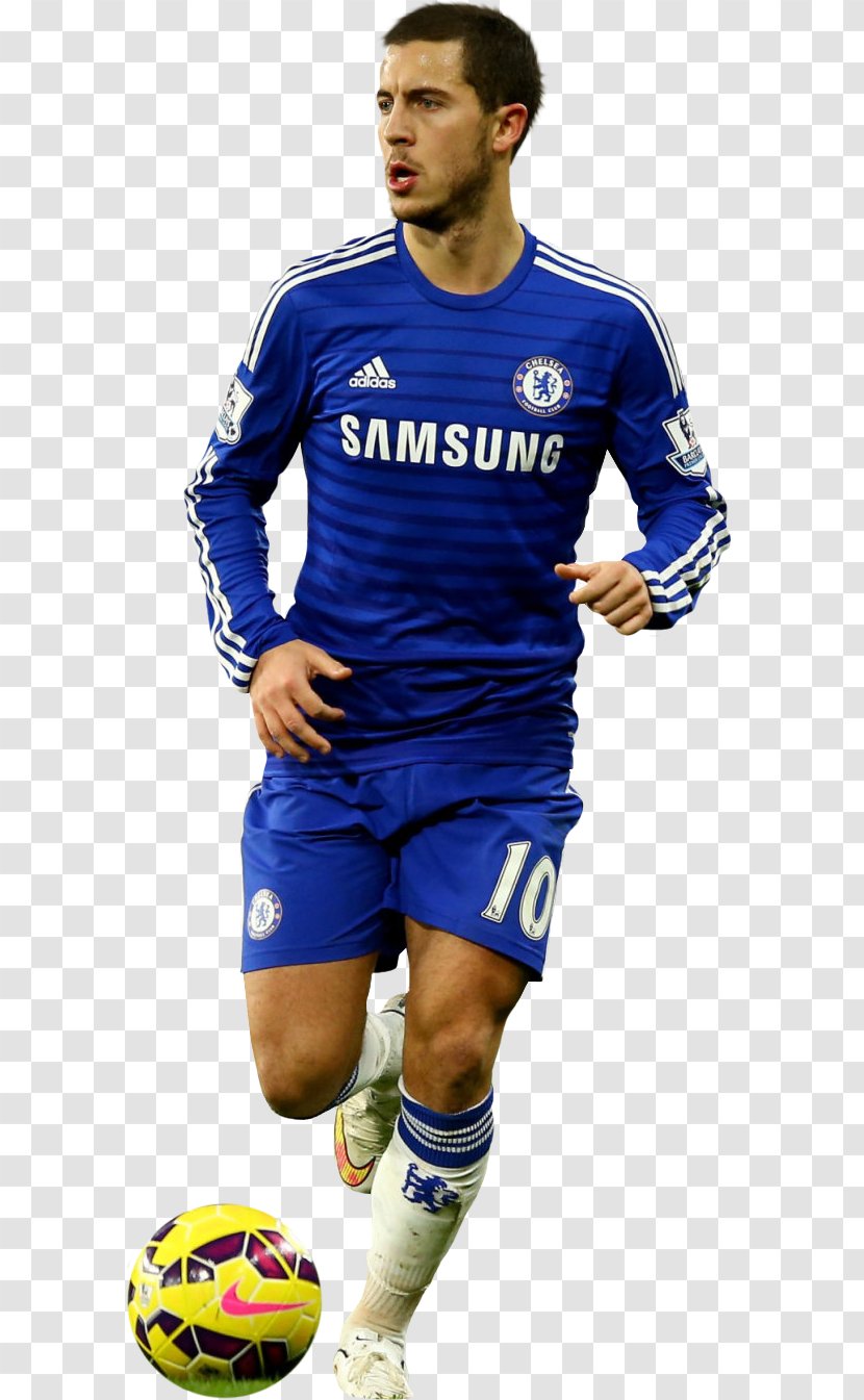 Eden Hazard Football Player Sport Jersey - Blue Transparent PNG