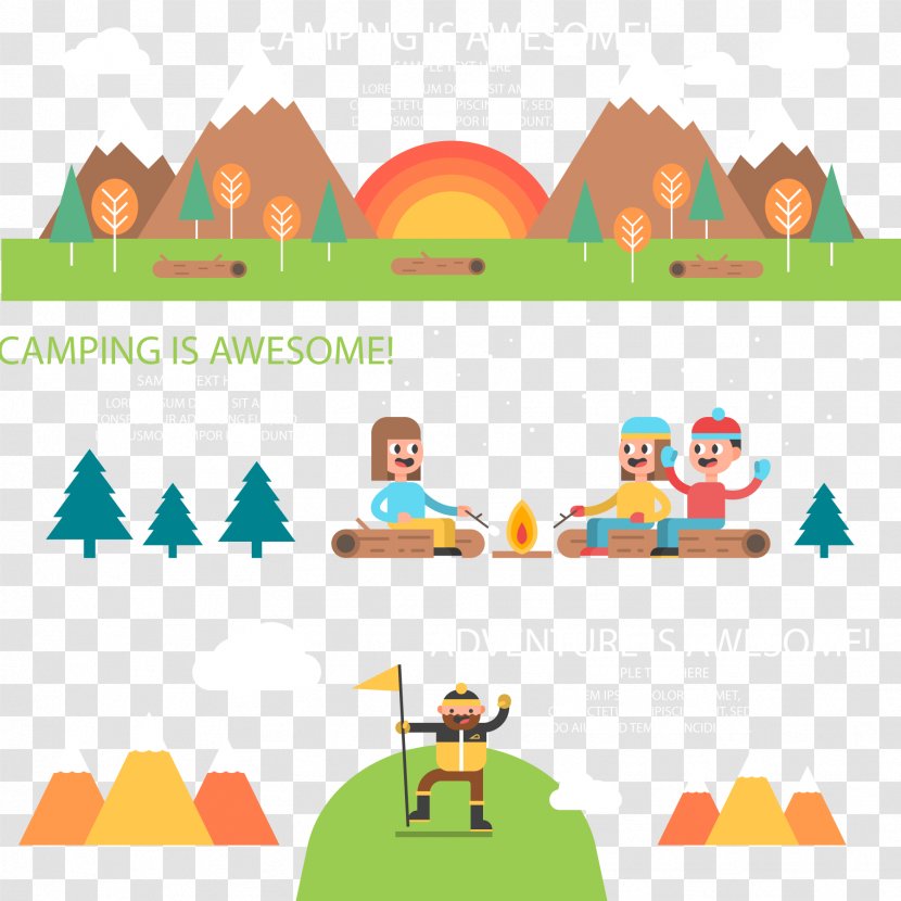 Creative Camping Banner Vector Material - Area Transparent PNG