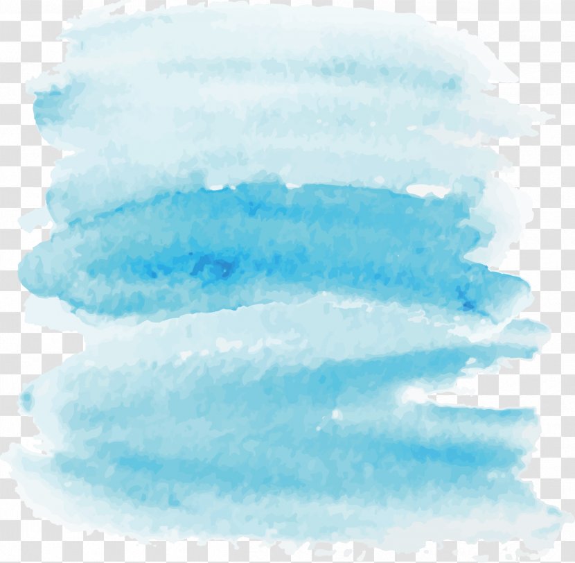Blue Watercolor Painting - Azure - Cartoon Water Color Transparent PNG