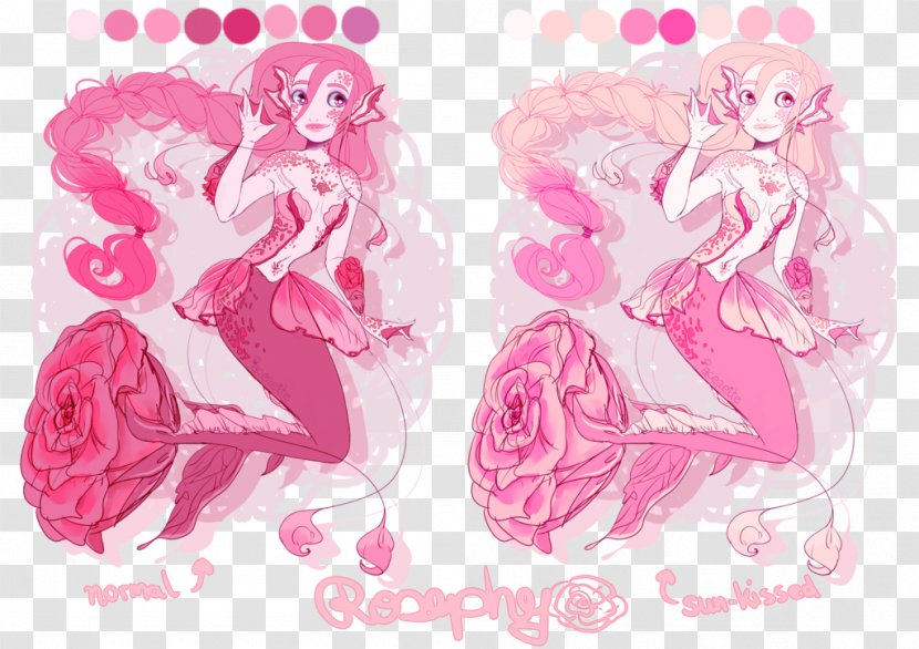 Art Drawing Garden Roses - Silhouette - Fantasy Mermaid Transparent PNG
