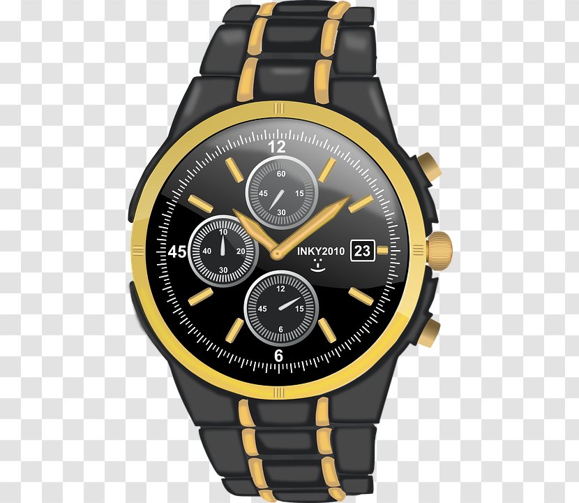Watch Chronograph Clip Art - Yellow - Mechanical Watches Transparent PNG