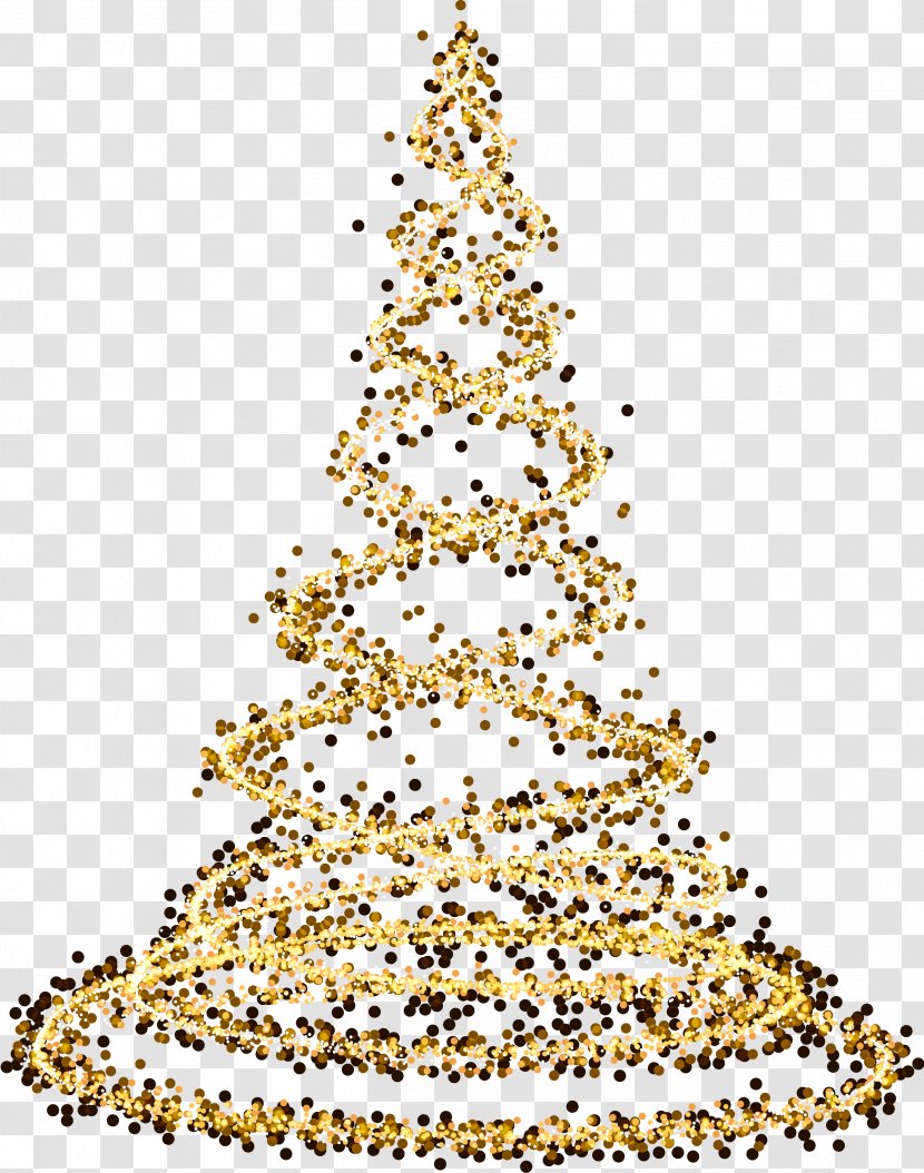 Christmas Tree Santa Claus Gold - Yellow - Light Effect Transparent PNG