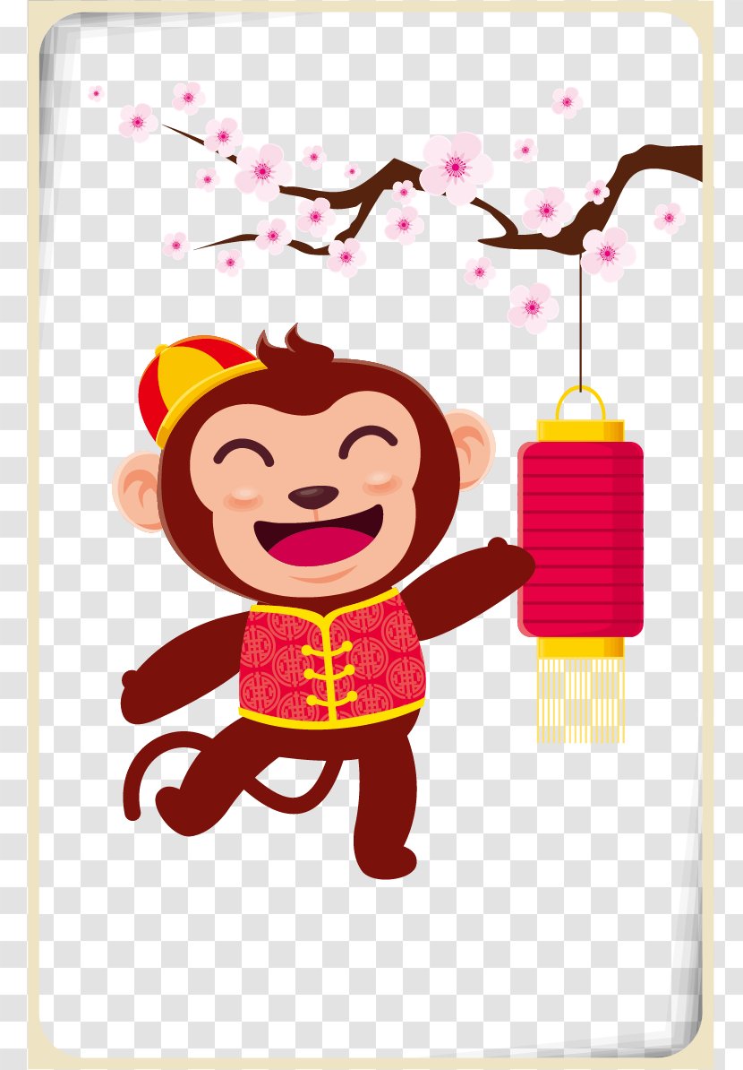 Chinese New Year Lunar Illustration - Card - Creative Happy Transparent PNG