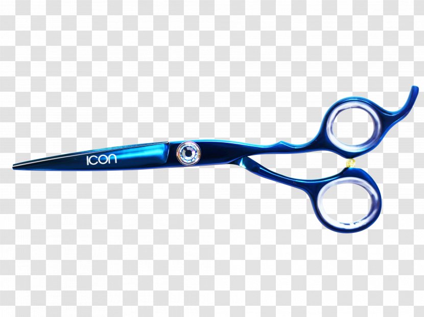 Scissors Hair-cutting Shears Blue Blade Plastic - Handle - Cutting Transparent PNG