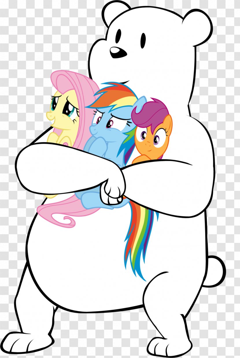 Polar Bear Pony Fluttershy Rainbow Dash - Watercolor - Hug Spring Transparent PNG