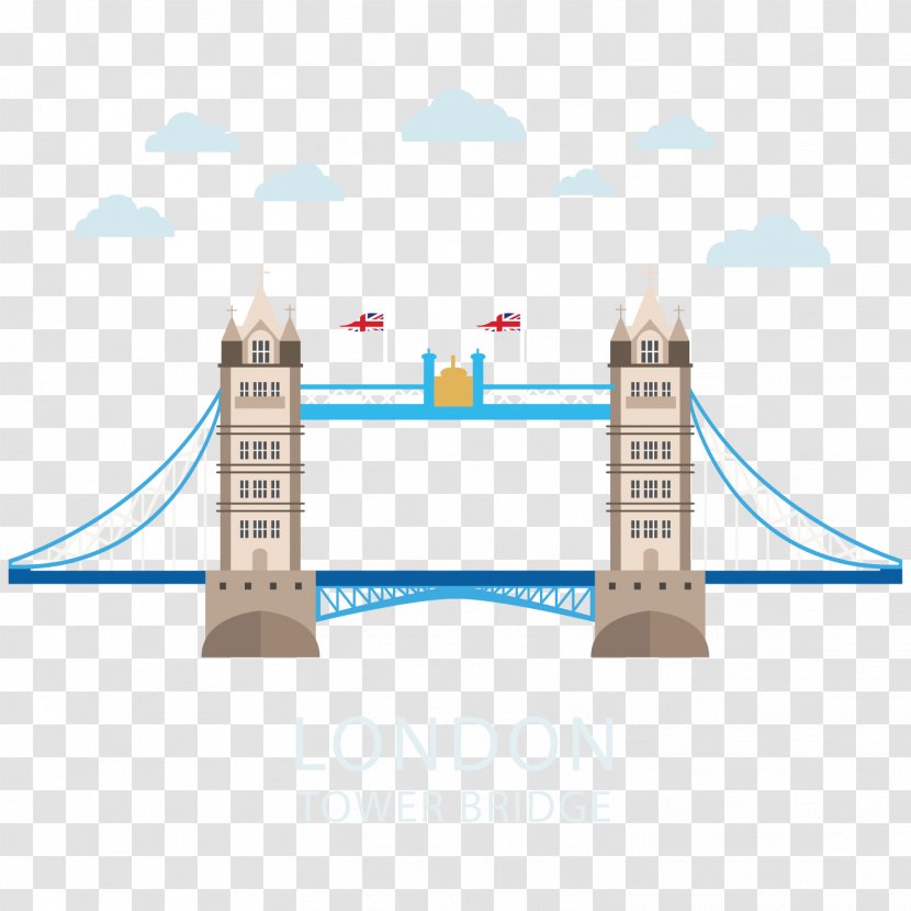 London Bridge Tower River Thames - Elevation - Creative Vector Material Transparent PNG