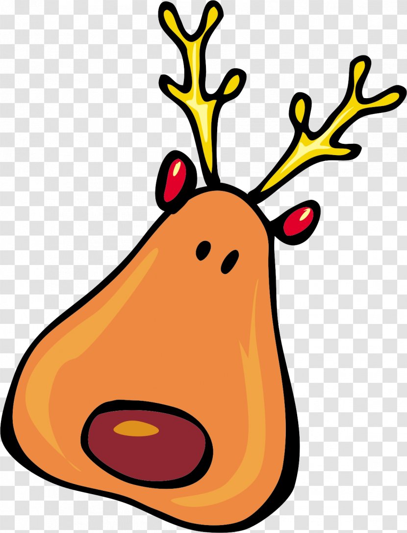 Rudolph Reindeer Santa Claus Clip Art - Deer Transparent PNG