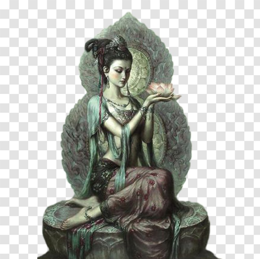 Dunhuang Guanyin Buddhism Reiki Goddess - Painting Transparent PNG