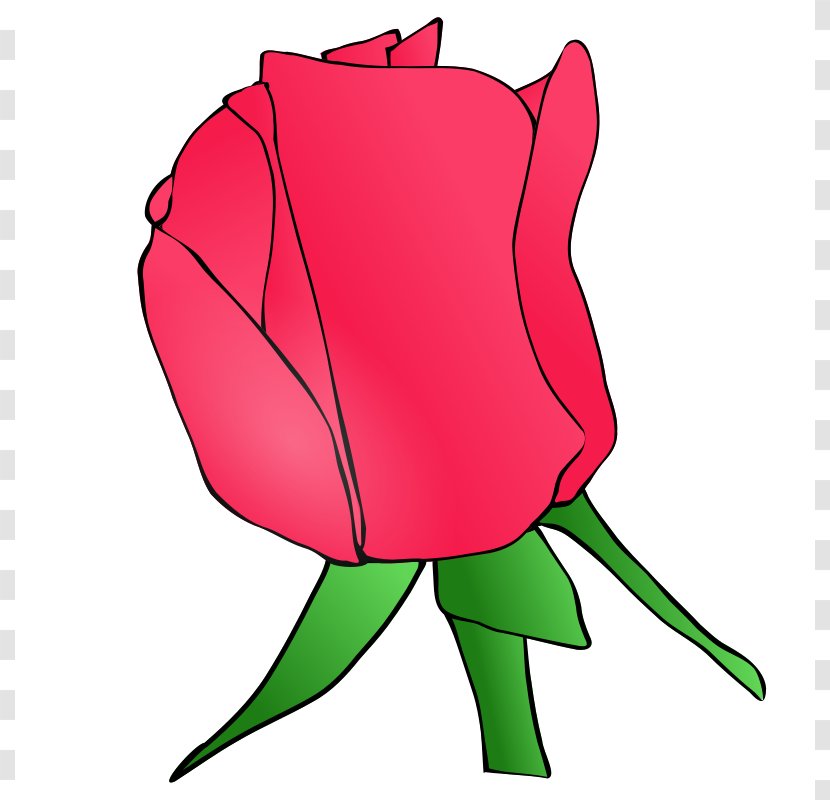 Rose Bud Clip Art - Cartoon - Red Rosebud Cliparts Transparent PNG