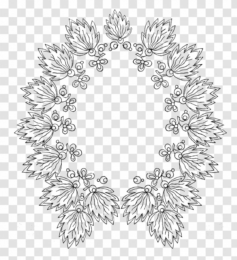 Doily White Textile Line Art Body Jewellery - Black And - Flower Transparent PNG