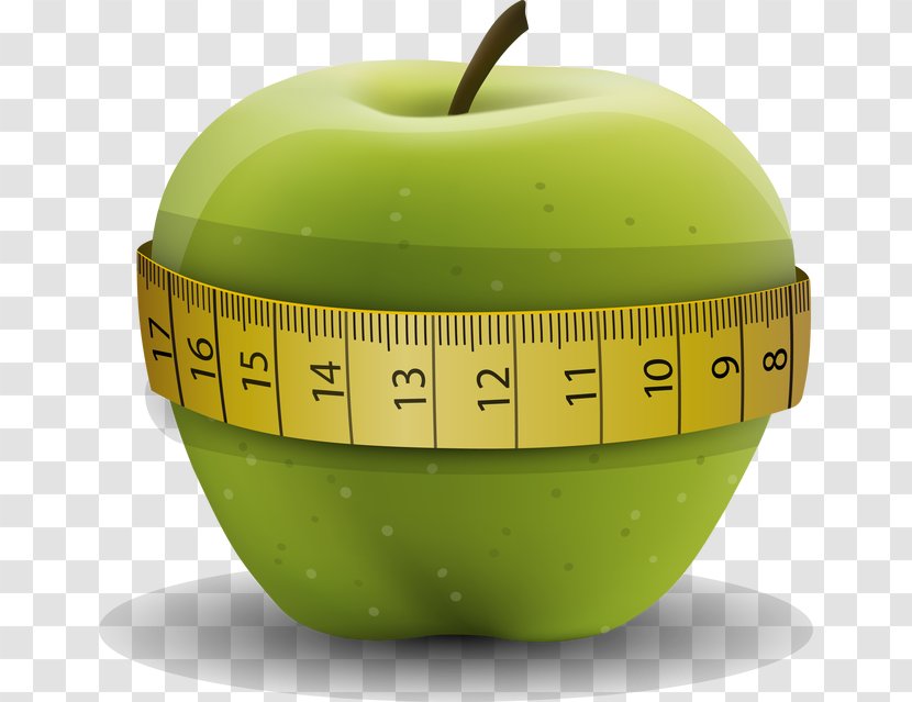 Apple Tape Measures Measurement Clip Art - Calorie - Measure Around Vector Transparent PNG