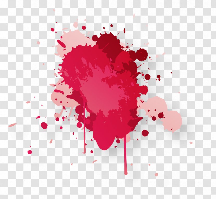 Brush Ink - Royaltyfree - Red Watercolor Droplets Transparent PNG