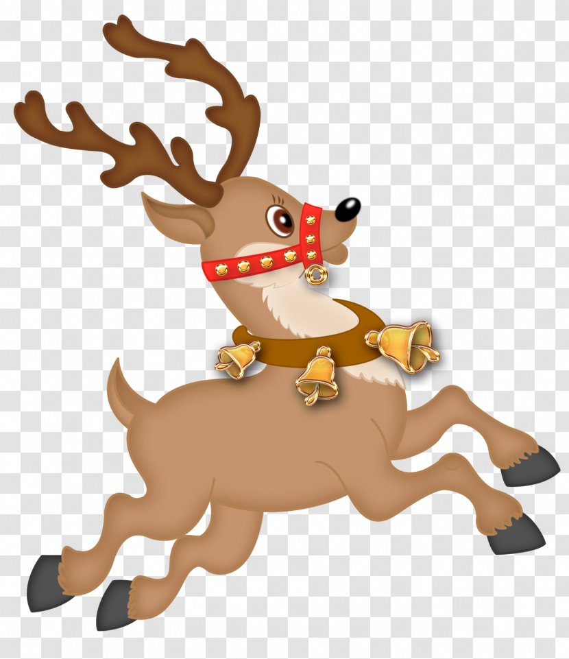 Santa Claus's Reindeer Christmas Ornament Character - Deer - Cute PNG Clipart Transparent PNG