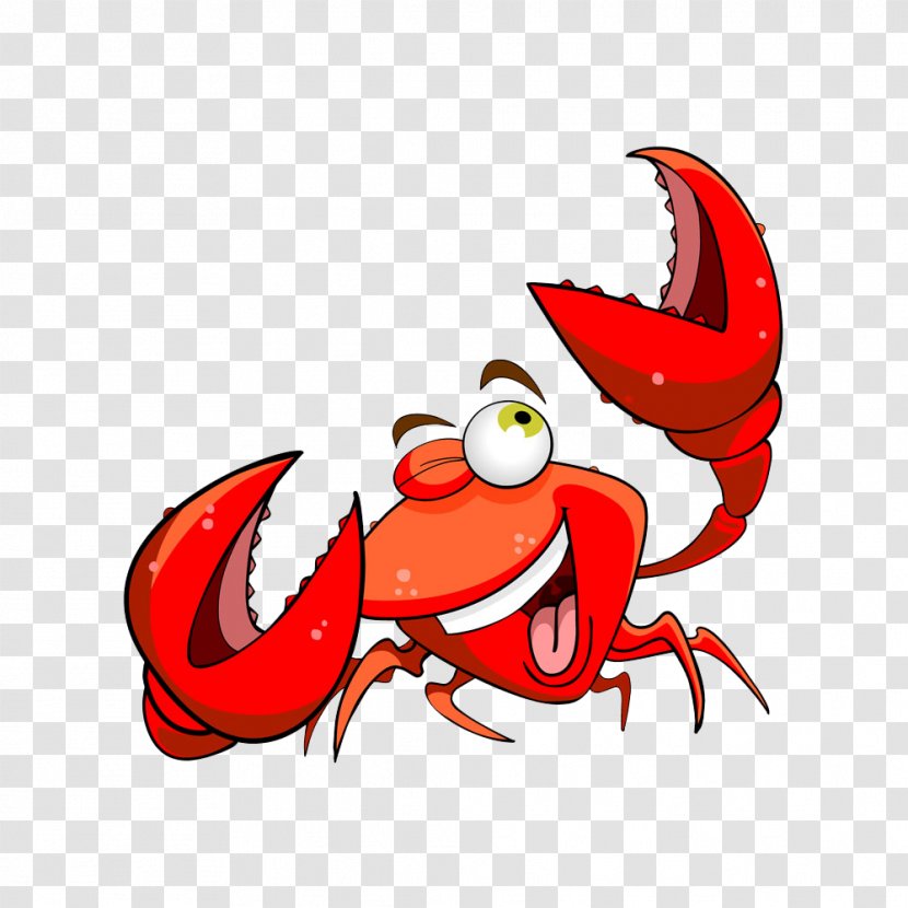 Crab Cartoon Seafood - Flower - Free Matting Transparent PNG