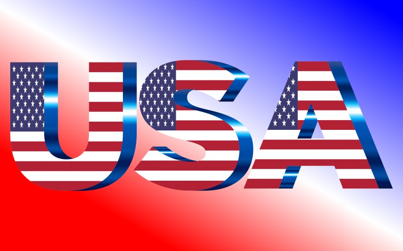Flag Of The United States Typography Clip Art - Blue - USA Transparent PNG