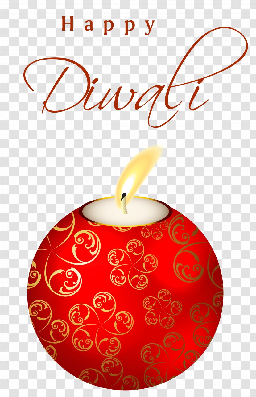 Diwali Clip Art - Christmas Ornament - Beautiful Red Happy Candle Clipart Image Transparent PNG