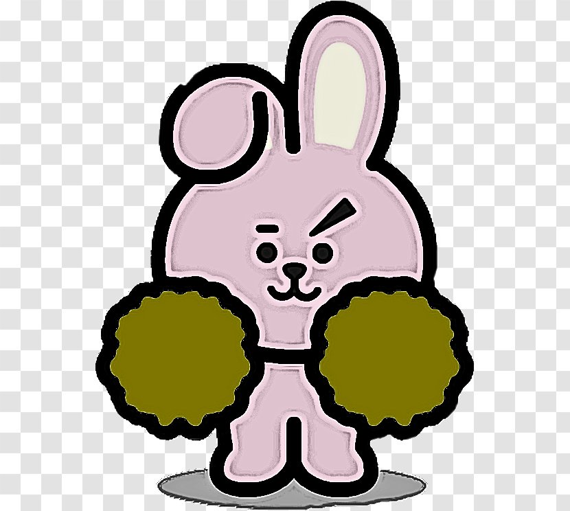 Easter Bunny - Green - Paw Plant Transparent PNG