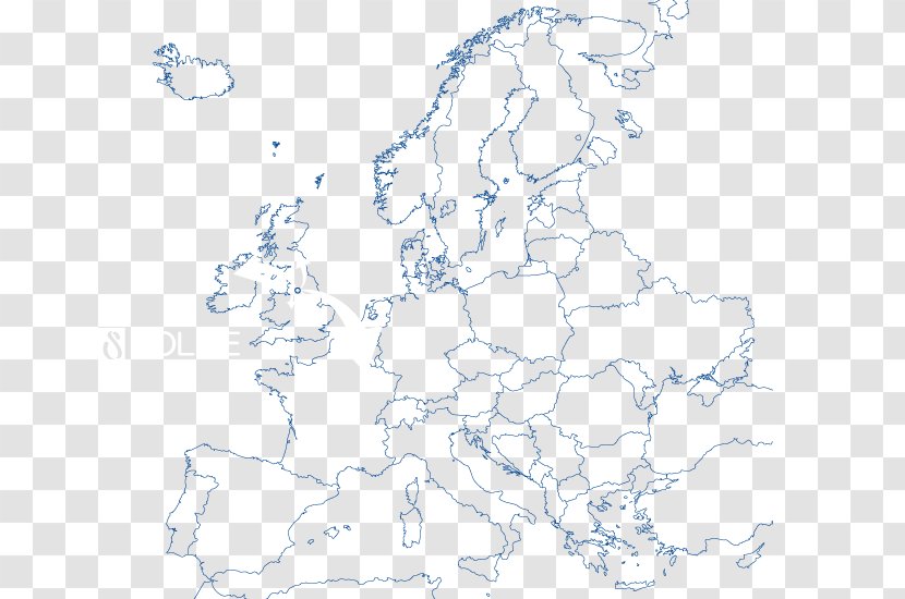 Europe Blank Map World - Drawing Transparent PNG