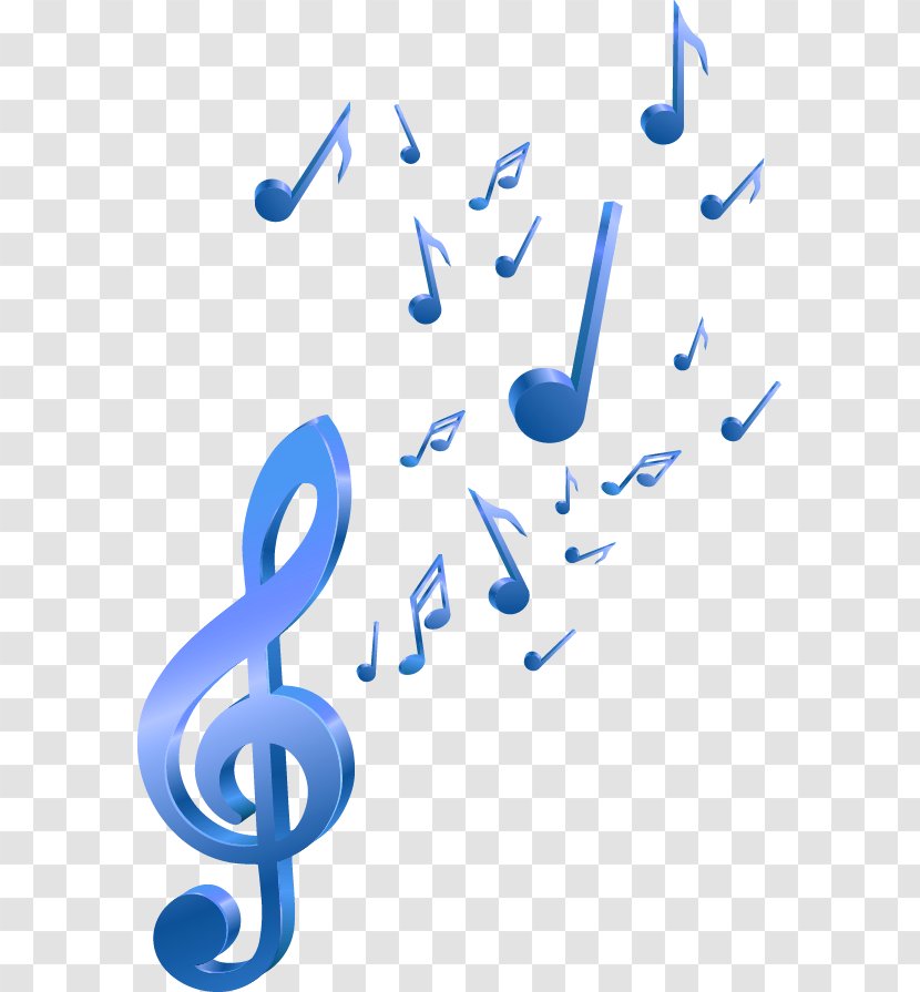 Musical Note Composition - Flower - Blue Simple Notes Floating Material Transparent PNG