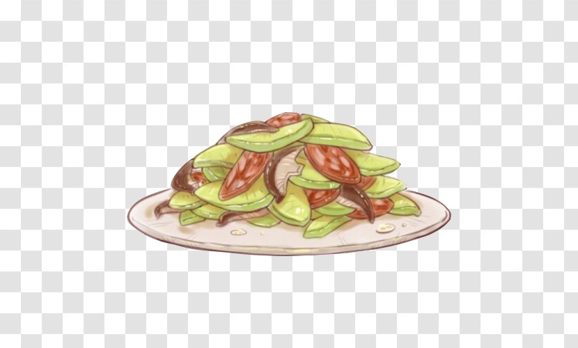 Chinese Sausage Vegetable Food Dish - Tofu - Zucchini Fried Hand Painting Material Picture Transparent PNG