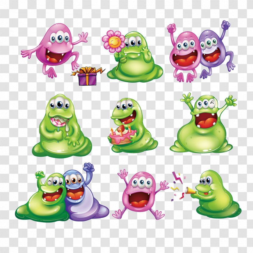 Monster Christmas Clip Art - Animation - Vector Three Transparent PNG