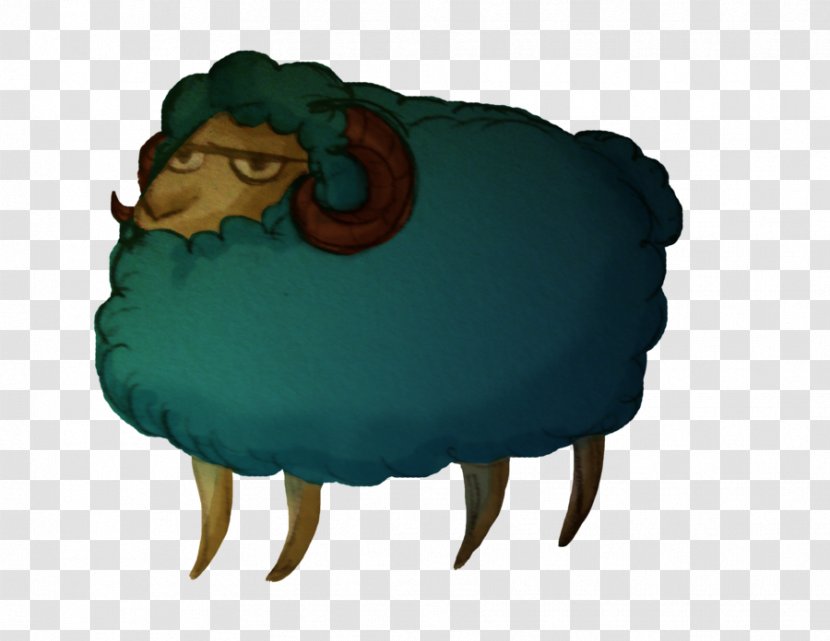 Cartoon Animal Mouth Turquoise - Painted Sheep Transparent PNG