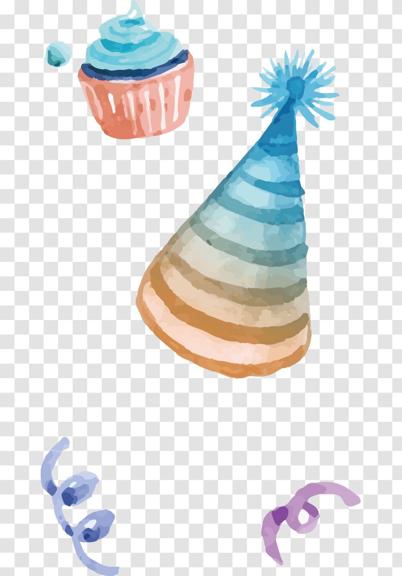 Party Hat Birthday Watercolor Painting - Cap - Ice Cream Transparent PNG
