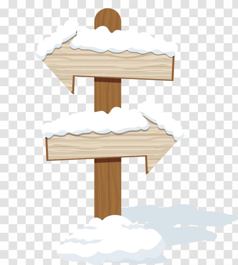 Snow - Snow-covered Wooden Guide License Transparent PNG