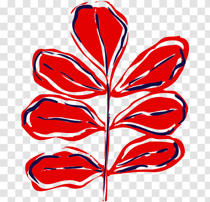 Flower Plant Stem Line Art Leaf Petal Transparent PNG